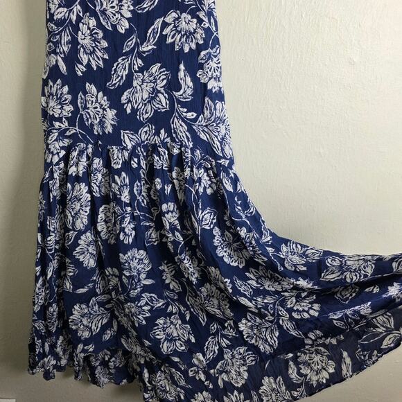 NEW Madewell Textured Slip Navy Floral Maxi Dress - Picture 8 of 15
